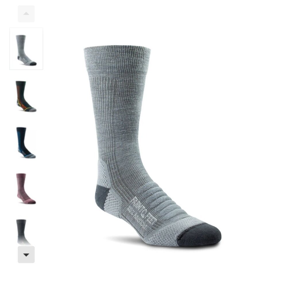 Farm to feet Damascus CREW wool trails socks in charcoal size M